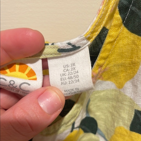 C&C California Lemon Print Midi Dress - Picture 3 of 6
